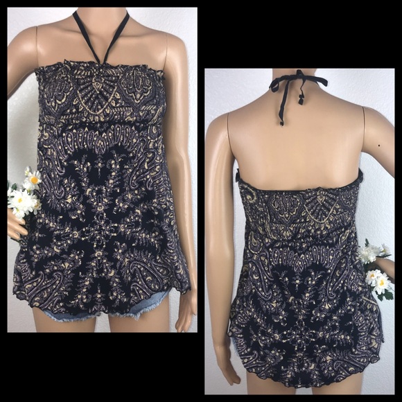 Free People Tops - Free People Paisley Floral Tube Top Halter Blouse